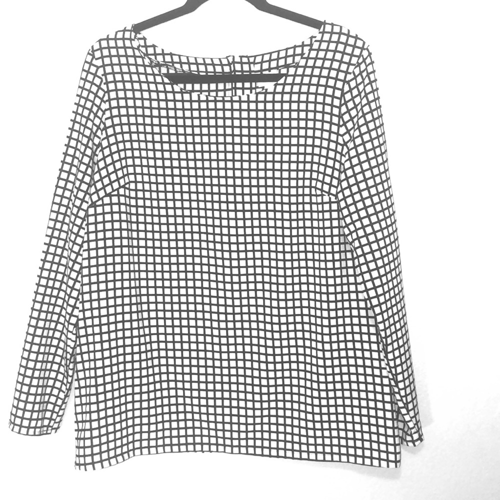 Merona B&W Grid Print Blouse